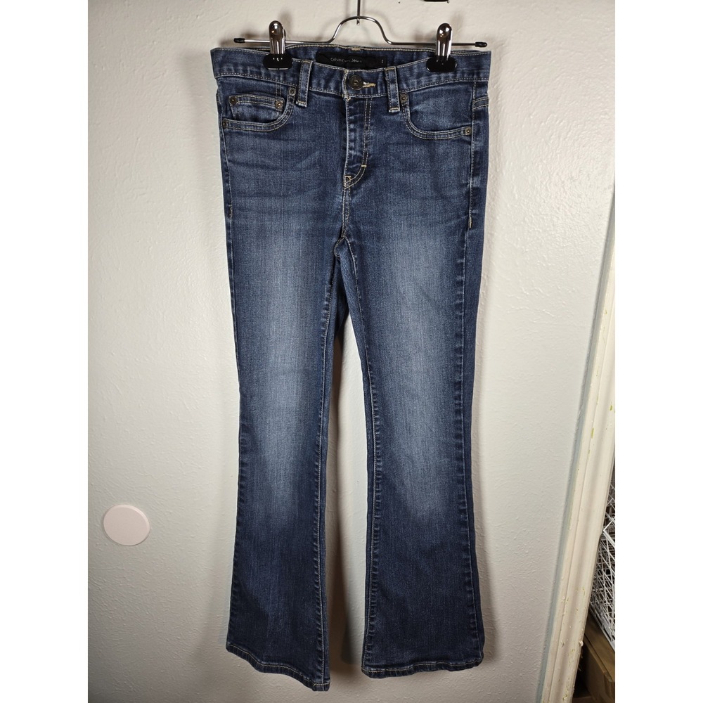 Calvin Klein Flare Women's Jeans Size 2 Classic Blue Denim Wash 5 Pocket Styling